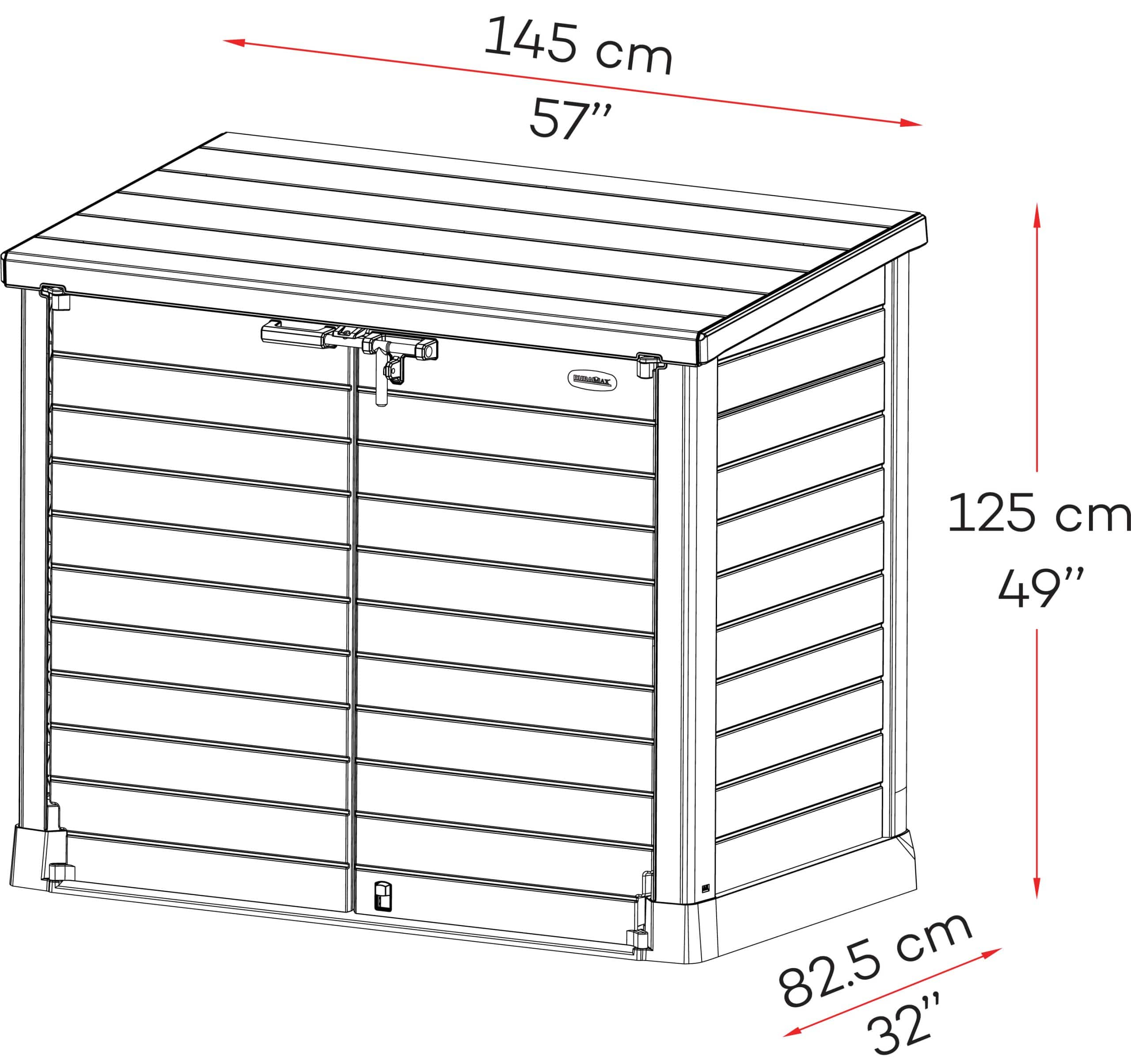 Duramax StoreAway Aufbewahrungsbox Gartenhaus 2er Mülltonnenbox 1200 l