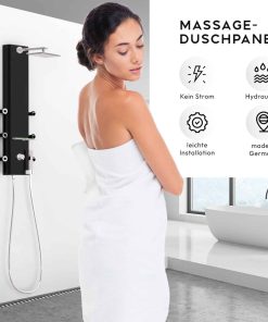 Dusbad Aqua Dancer einzigartiges bewegliches Duschpaneel Made in Germany schwarz