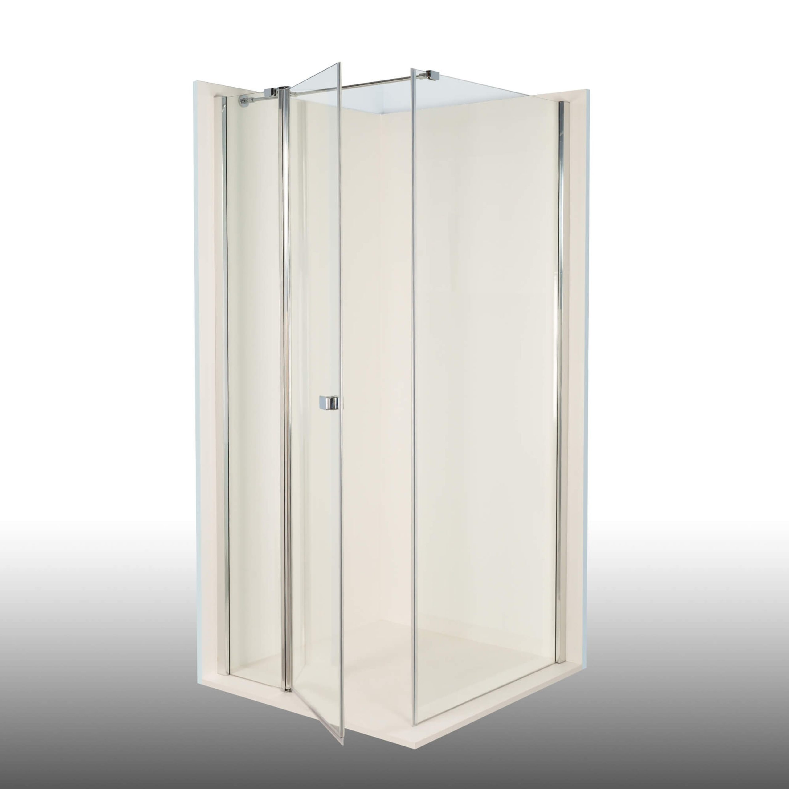 Duschkabine/ Duschabtrennung Dusbad Vital 2 Drehtür an Festteil links + Duschwand rechts (Kombination) links 800mm rechts 975mm