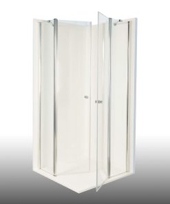 Duschkabine/ Duschabtrennung Dusbad Vital 2 zweiteilige Pendeltür an Festteil / Eckdusche  links 750mm rechts 775mm