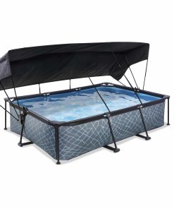 EXIT Frame Pool 300x200x65cm mit Filterpumpe und Sonnensegel
