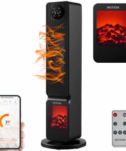 Echos Wifi Heizlüfter mit Kaminillusion 2000W Smart Life App