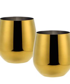 Echtwerk Wein-/Wasserkelch Set 2tlg - gold