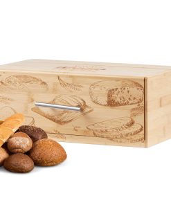 Ecosa Brotbox mit Klappdeckel aus nachhaltigem Bambus Brotkasten