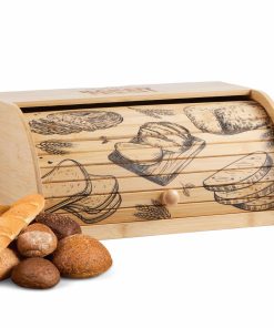 Ecosa Brotbox mit Rolldeckel aus nachhaltigem Bambus Brotkasten