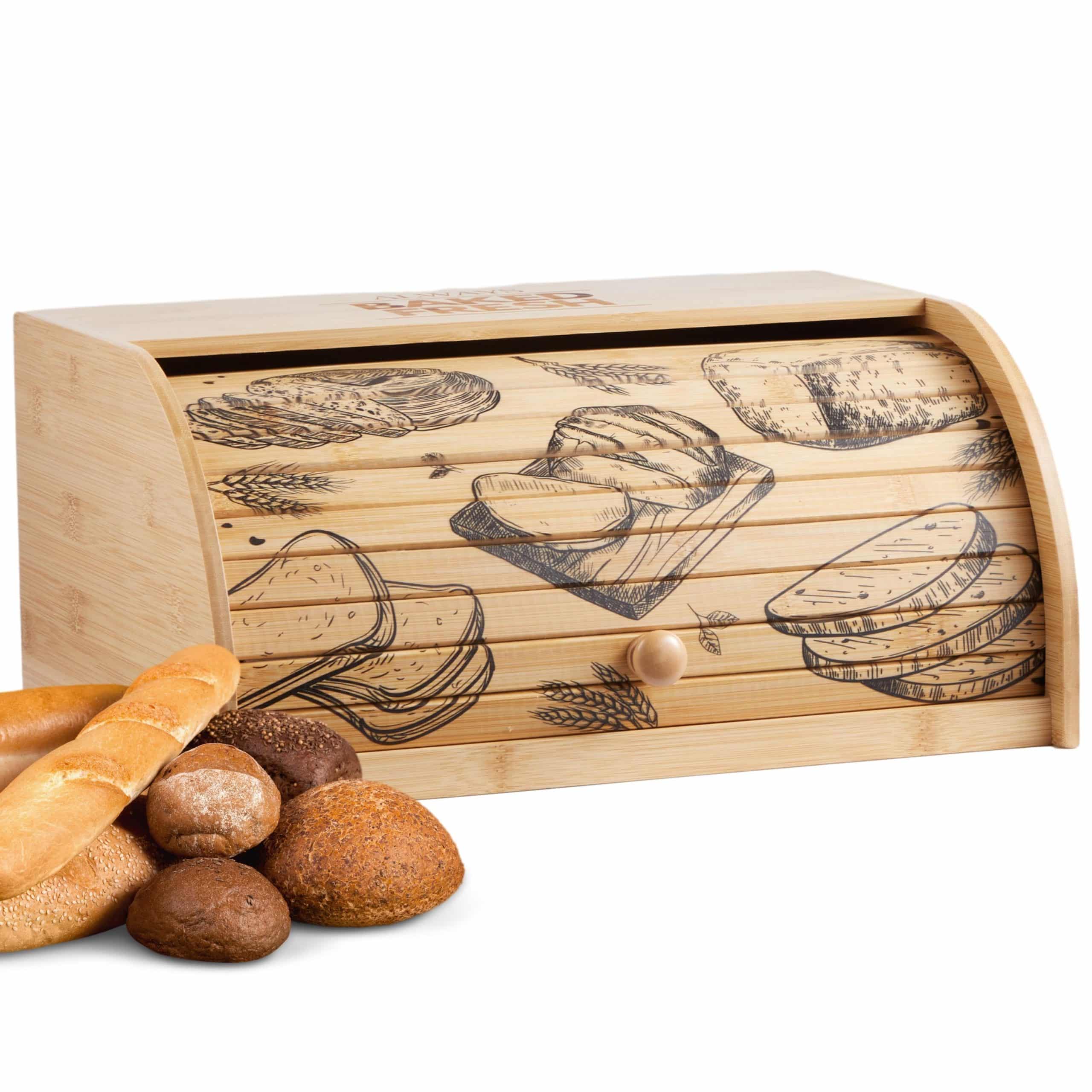 Ecosa Brotbox mit Rolldeckel aus nachhaltigem Bambus Brotkasten