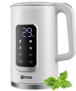 Ecosa Edelstahl Wasserkocher m. Temperatureinstellung 1.7L 2200W Weiß