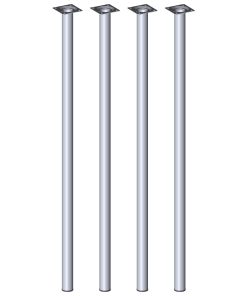 Element System Möbelfüße 4er-Set BURGUND Tischbeine Tischgestell Ø30 Chrom