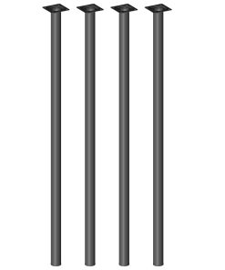 Element System Möbelfüße 4er-Set BURGUND Tischbeine Tischgestell Ø30 schwarz