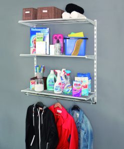 Element System Regal-Set Wandregal Garderobe Kleiderhaken Jackenständer weiß