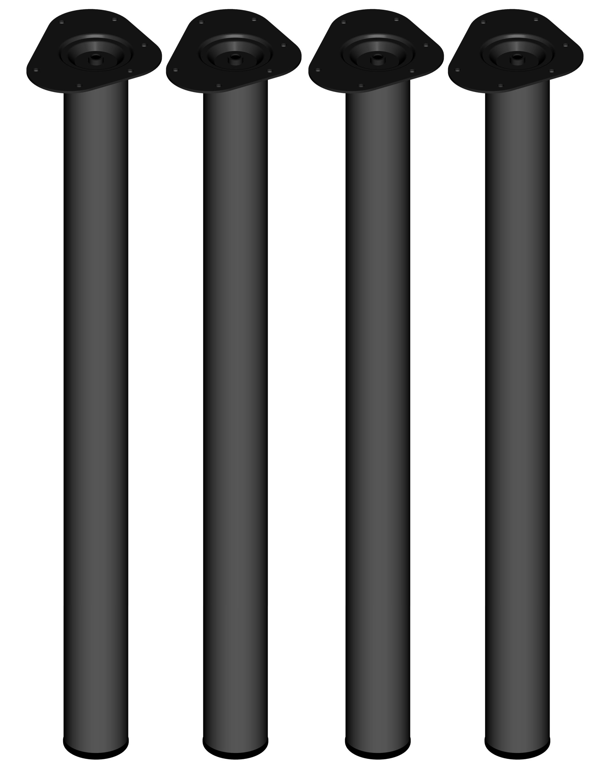 Element System Tischbeine 4er-Set TOSKANA Tischbeine Tischgestell Ø60 schwarz L800mm