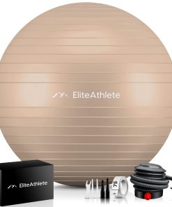 EliteAthlete® Gymnastikball Sitzball Büro ergonomisch mit Anti Burst System - Fitness Yoga Pilates Schwangerschaft - Schwangerschaftsball Fitnessball Yogaball - Yoga Ball inkl. Luftpumpe - Cappu 75cm