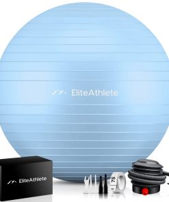 EliteAthlete® Gymnastikball Sitzball Büro ergonomisch mit Anti Burst System - Fitness Yoga Pilates Schwangerschaft - Schwangerschaftsball Fitnessball Yogaball - Yoga Ball inkl. Luftpumpe - Frosty 75cm