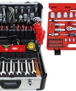 FAMEX 420-18 Profi Werkzeugkoffer mit Werkzeug Set und Steckschlüsselsatz