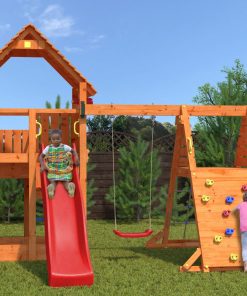 FUNGOO Spielturm Klettergerüst BIG LEADER SPIDER RED