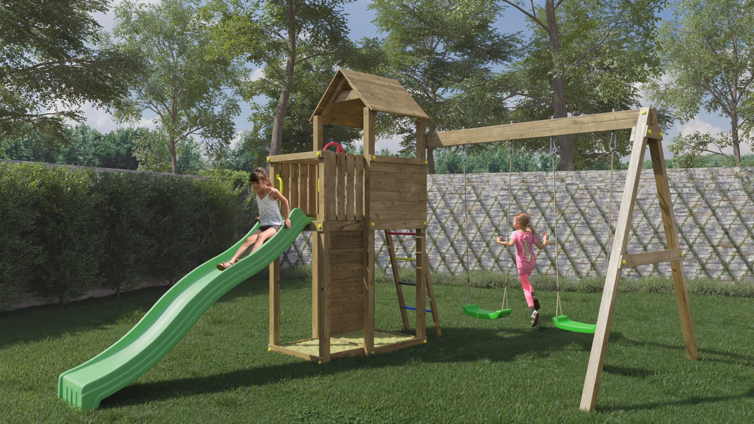 FUNGOO Spielturm Klettergerüst Boomer3 KDI