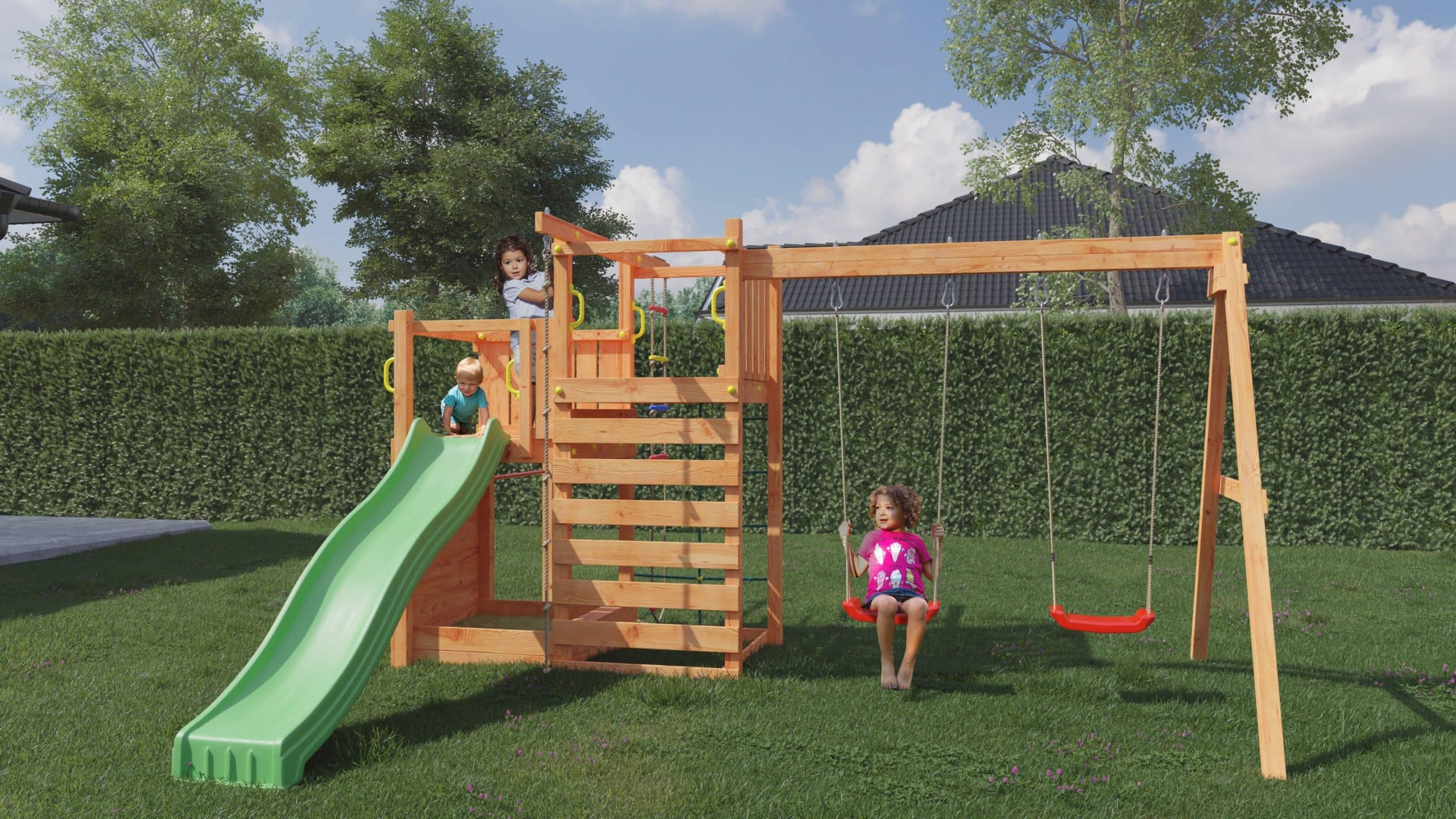 FUNGOO Spielturm Klettergerüst Climbing Star2