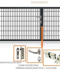 Fa-Bausysteme Doppelflügeltor Anthrazit 3000 x 1600 mm
