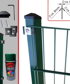 Fa-Bausysteme Doppelstabzaun Moosgrün  8-6-8 Plättchen 2030 mm 5 m