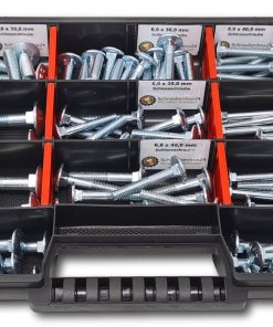 Flachkopfschrauben Sortiment M5-M6-M8 // 30mm-60mm 115 tlg. Schraubenbox DIN 603 Bolzen Vollgewindeschrauben Maschinenschrauben Gewindeschrauben Flachkopfschrauben