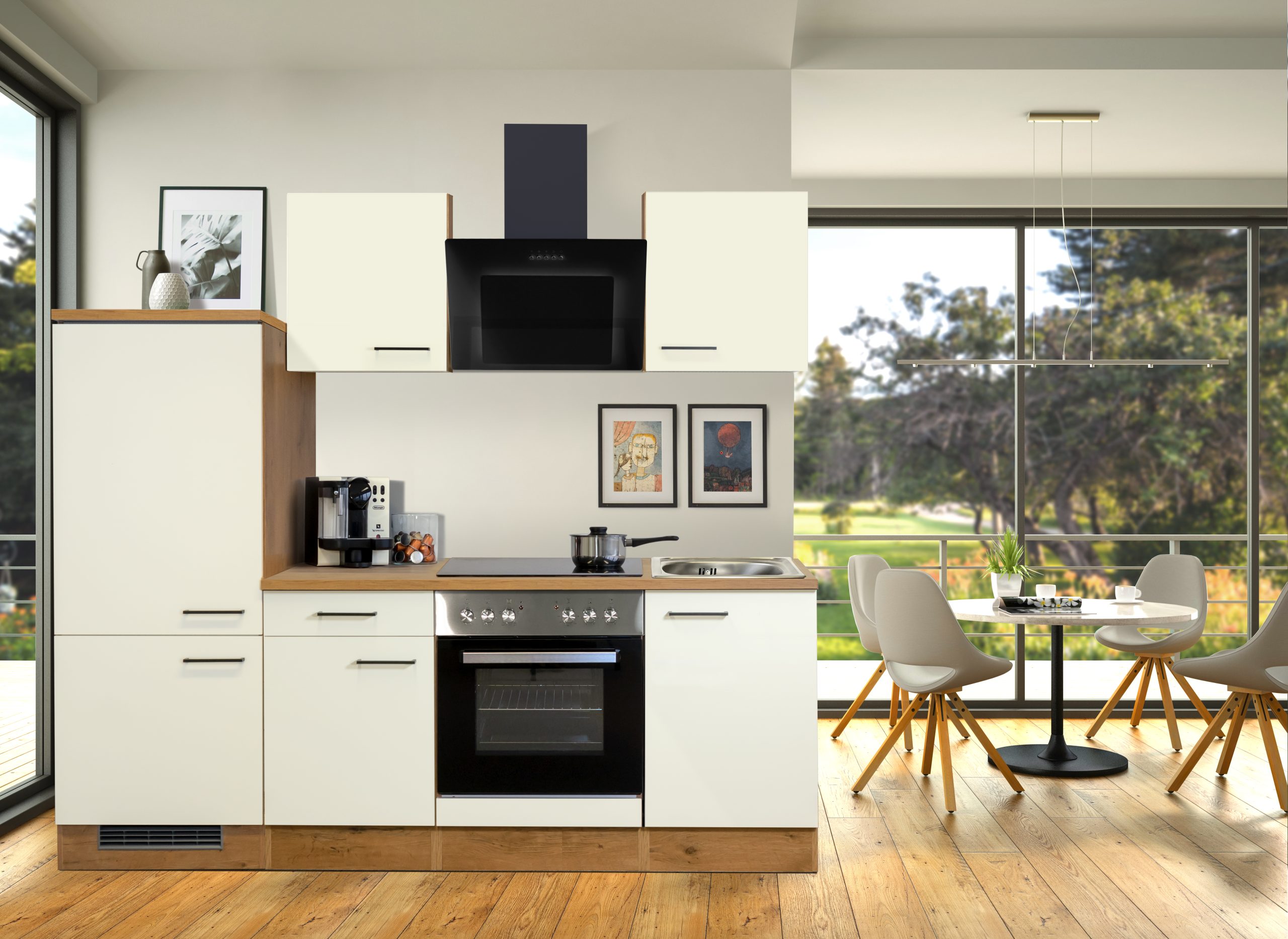 Flex- Well Küchenzeile "Stauraumwunder" 220cm -G-220-1706-005 -versch. Ausführungen -Vintea