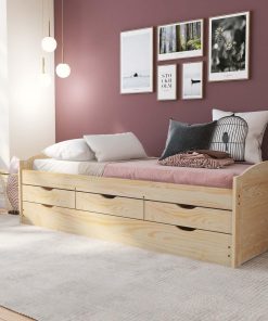 Funktionsbett "Aus eins mach zwei" 90x200 - Natur