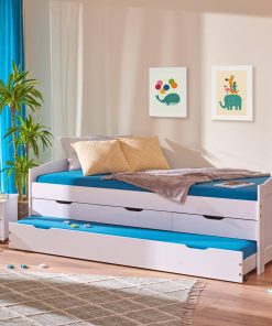 Funktionsbett "Aus eins mach zwei" 90x200 - Weiss