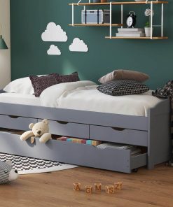 Funktionsbett "Aus eins mach zwei" 90x200 - grau