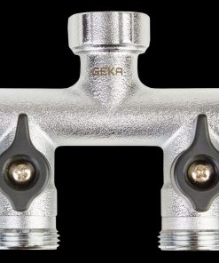 GEKA plus Vierwegeventile mit Außengewinde vier Wasserausgängen