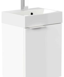 Gäste WC Badmöbel Cubi Slimline 40cm SoftClose weiß hochglanz