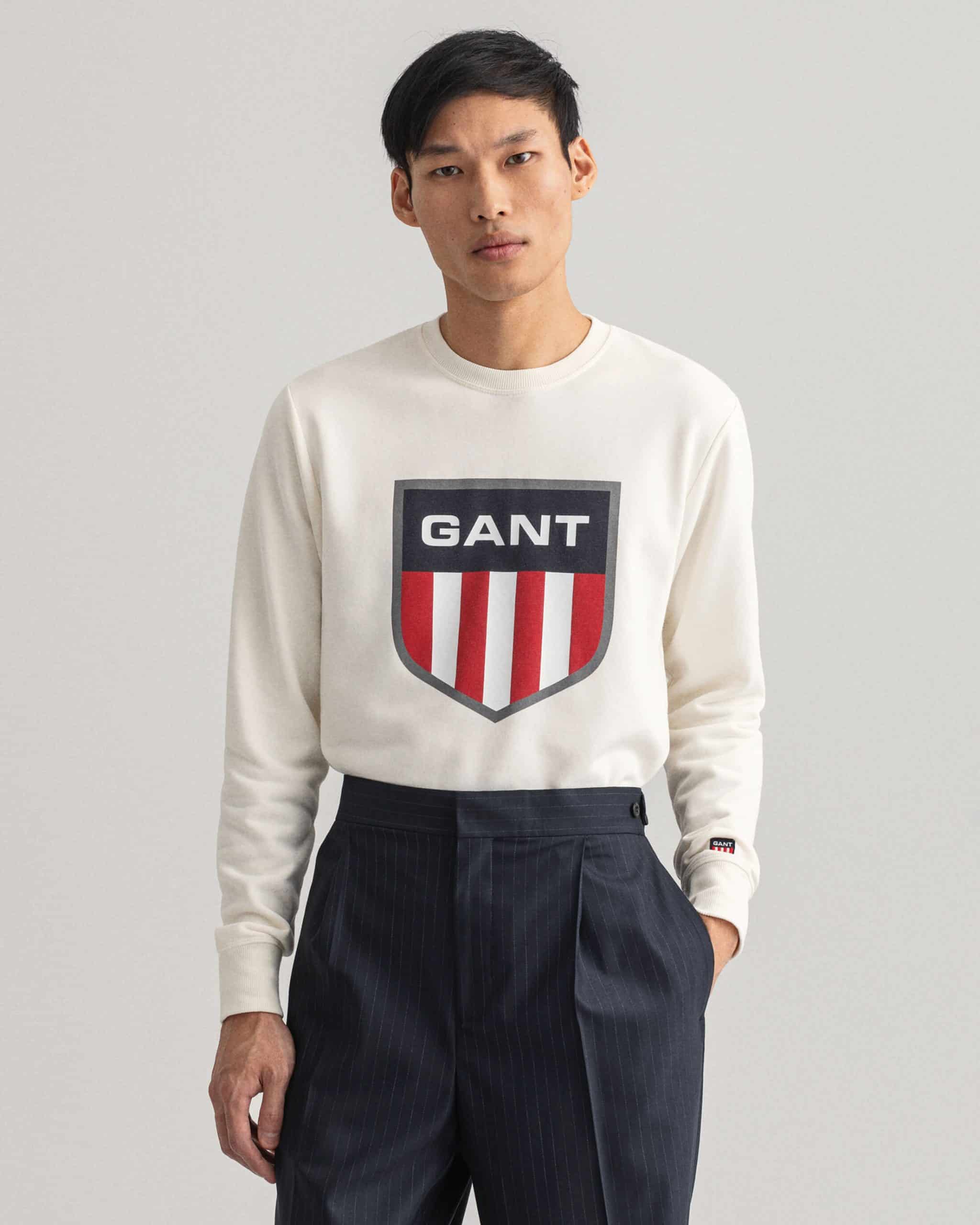 Gant Pullover Sweatshirt Retro Shield mit Rundhalsauschnitt