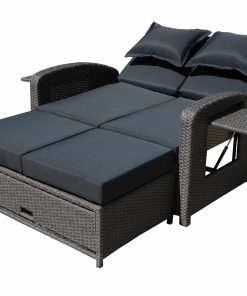 Garden Pleasure Funktionssofa NIZZA mit Auflage und Aufstelltischen