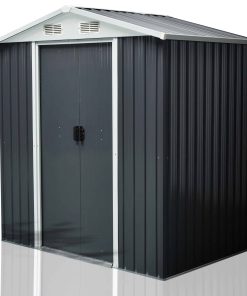Geräteschuppen mit Doppelschiebetür und Belüftung aus Metall Gerätehaus SAFE L