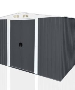 Geräteschuppen mit Doppelschiebetür und Belüftung aus Metall Gerätehaus SAFE XL