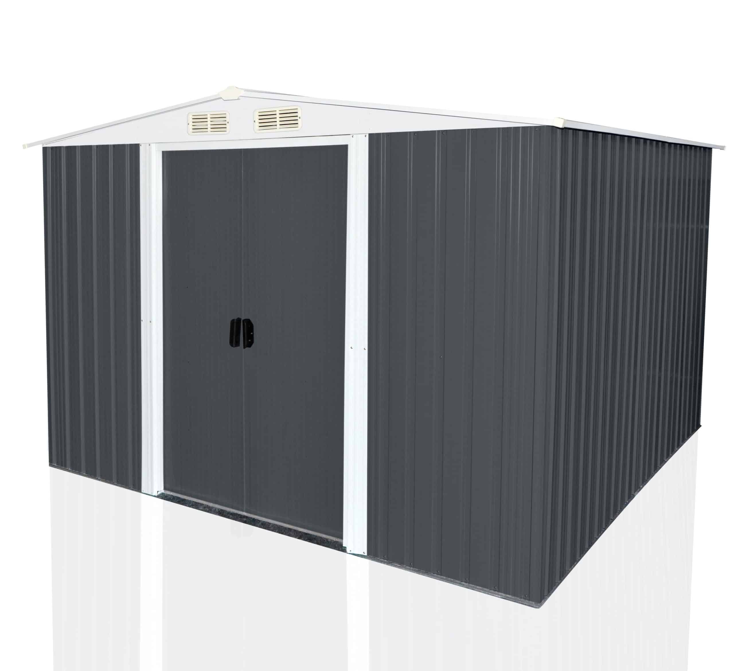 Geräteschuppen mit Doppelschiebetür und Belüftung aus Metall Gerätehaus SAFE XL