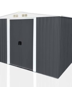 Geräteschuppen mit Doppelschiebetür und Belüftung aus Metall Gerätehaus SAFE XXL
