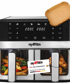 Grafner Doppel-Heißluftfritteuse digital 9 Liter 2400 Watt