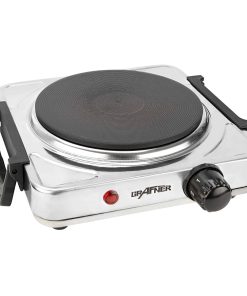 Grafner Kochplatte einzel 1000 Watt mit klappbaren Griffen Edelstahl KP10881