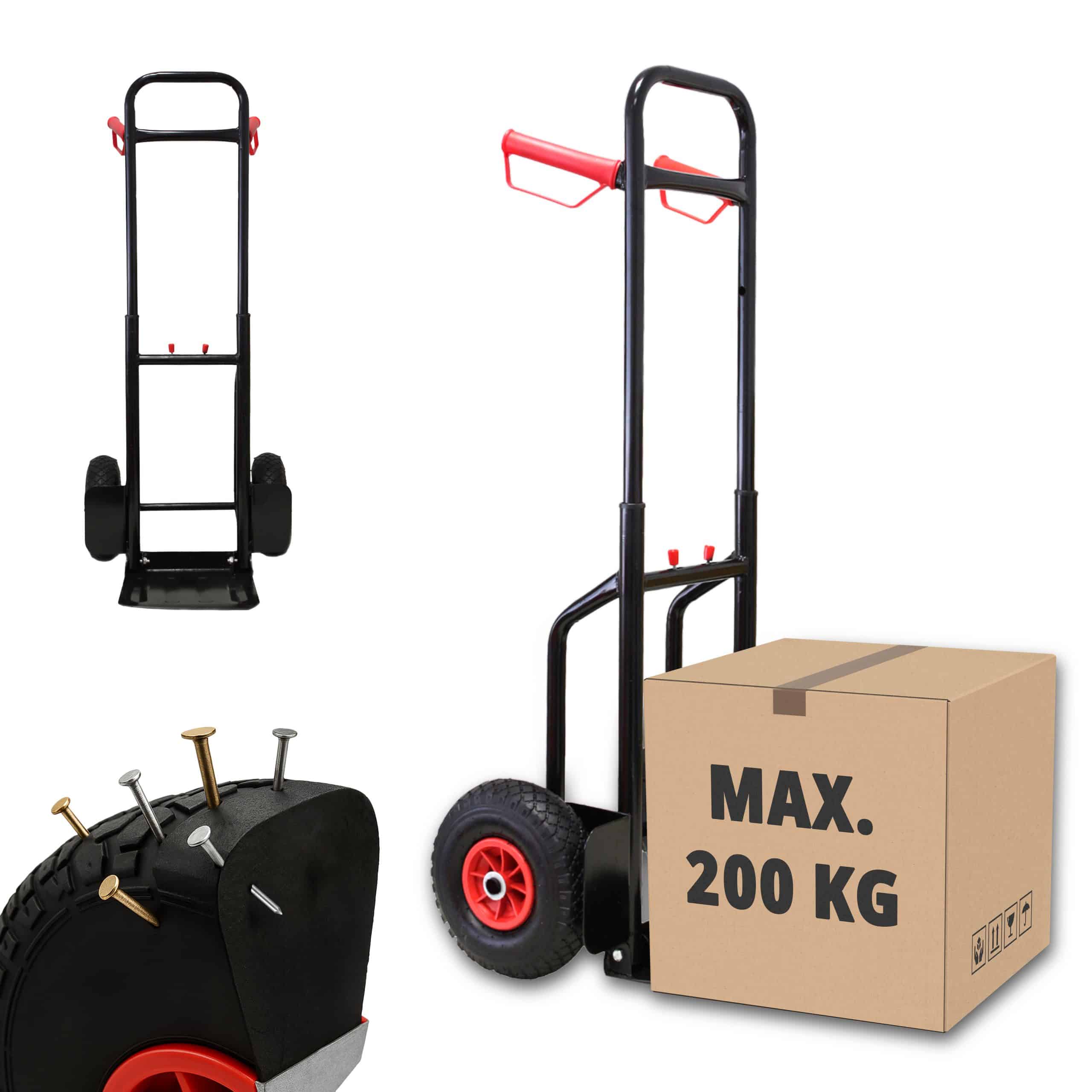 Grafner Sackkarre 200kg ausziehbar/ klappbar Vollgummibereifung FlatFree