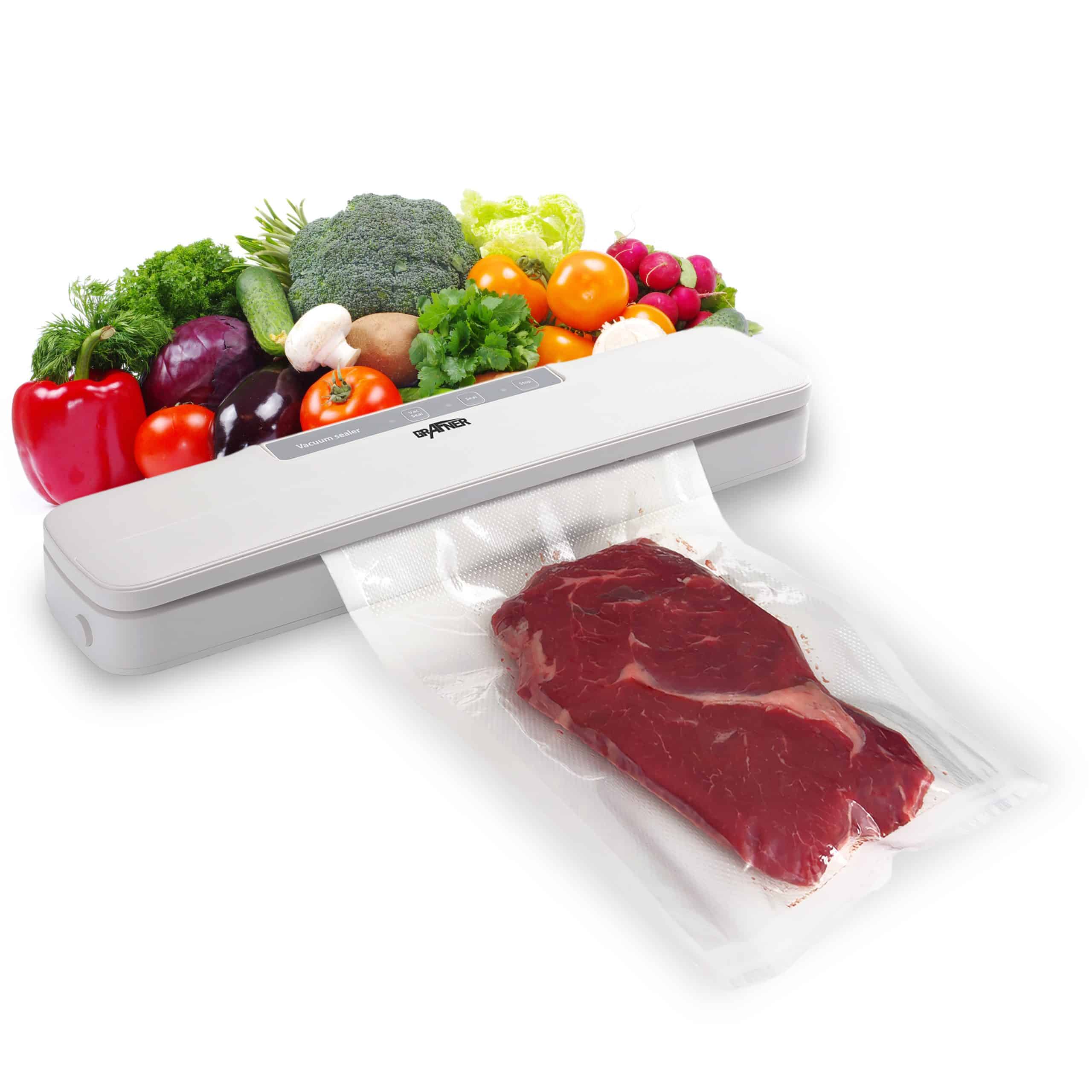 Grafner Vakuumierer Vakuumiergerät Folienschweißgerät 30cm Naht inkl. 10 Vakuumierbeutel und Foliens