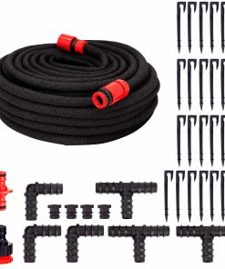 Grafner® 50m Bewässerungsschlauch mit Perlfunktion im Set Perlregner Perlschlauch Tropfschlauch