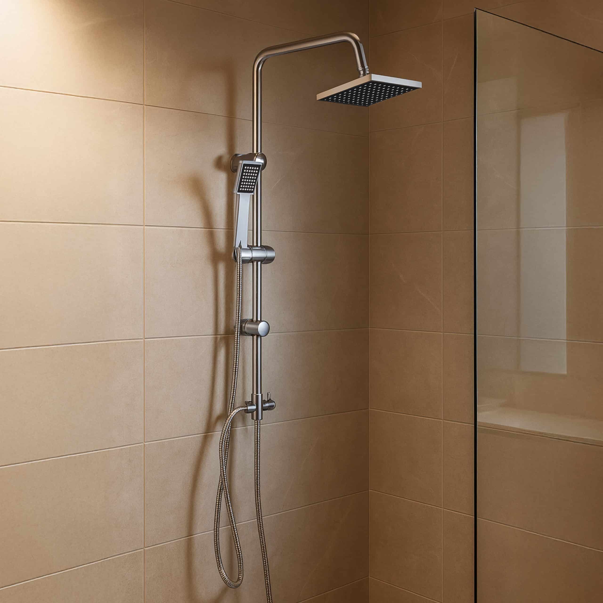 Grafner® Duschgarnitur mit Regenschauerduschkopf und Handbrause Duschsäule