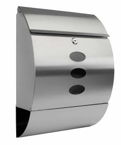 Grafner® Edelstahl Briefkasten mit Zeitungsrolle und 3 Sichtfenstern Postkasten