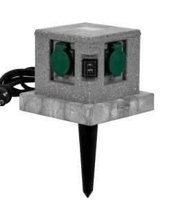 Grafner® Gartensteckdose Außensteckdose Steinoptik Quadratisch AS10785
