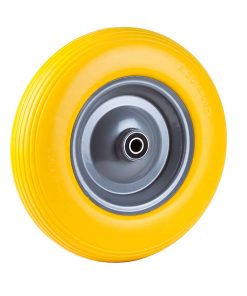 Grafner® Schubkarrenrad 4.00-8 PU Vollgummibereifung FlatFree Metallfelge mit Achse Schubkarrenreife
