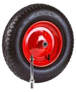 Grafner® Schubkarrenrad 4.80/4.00-8 PU Luftbereifung Metallfelge mit Achse Schubkarrenreifen