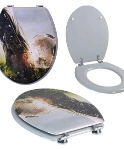 Grafner® WC-Sitz aus MDF Football mit Absenkautoamtik