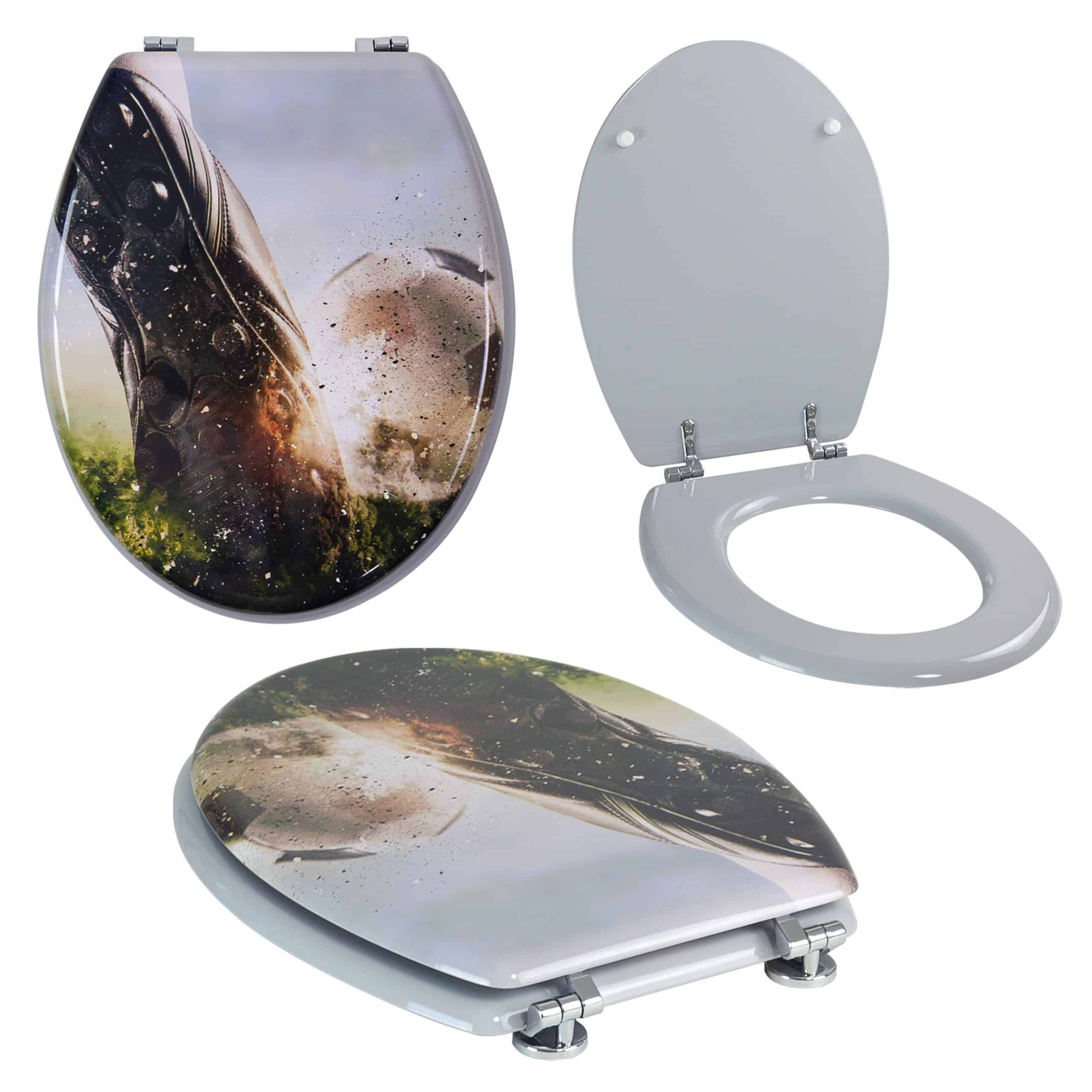 Grafner® WC-Sitz aus MDF Football mit Absenkautoamtik