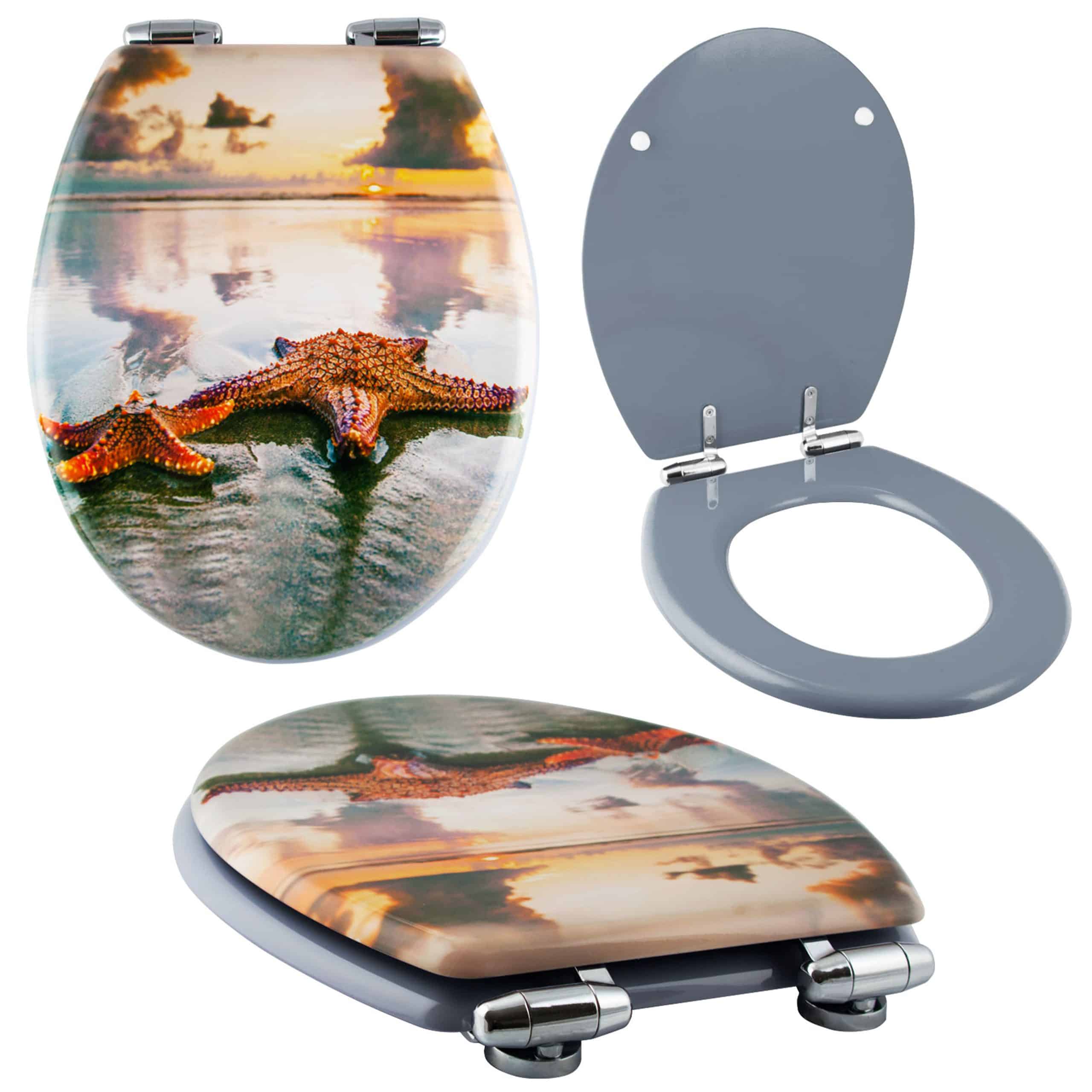 Grafner® WC-Sitz aus MDF GOLDEN STAR mit Absenkautomatik WC10591