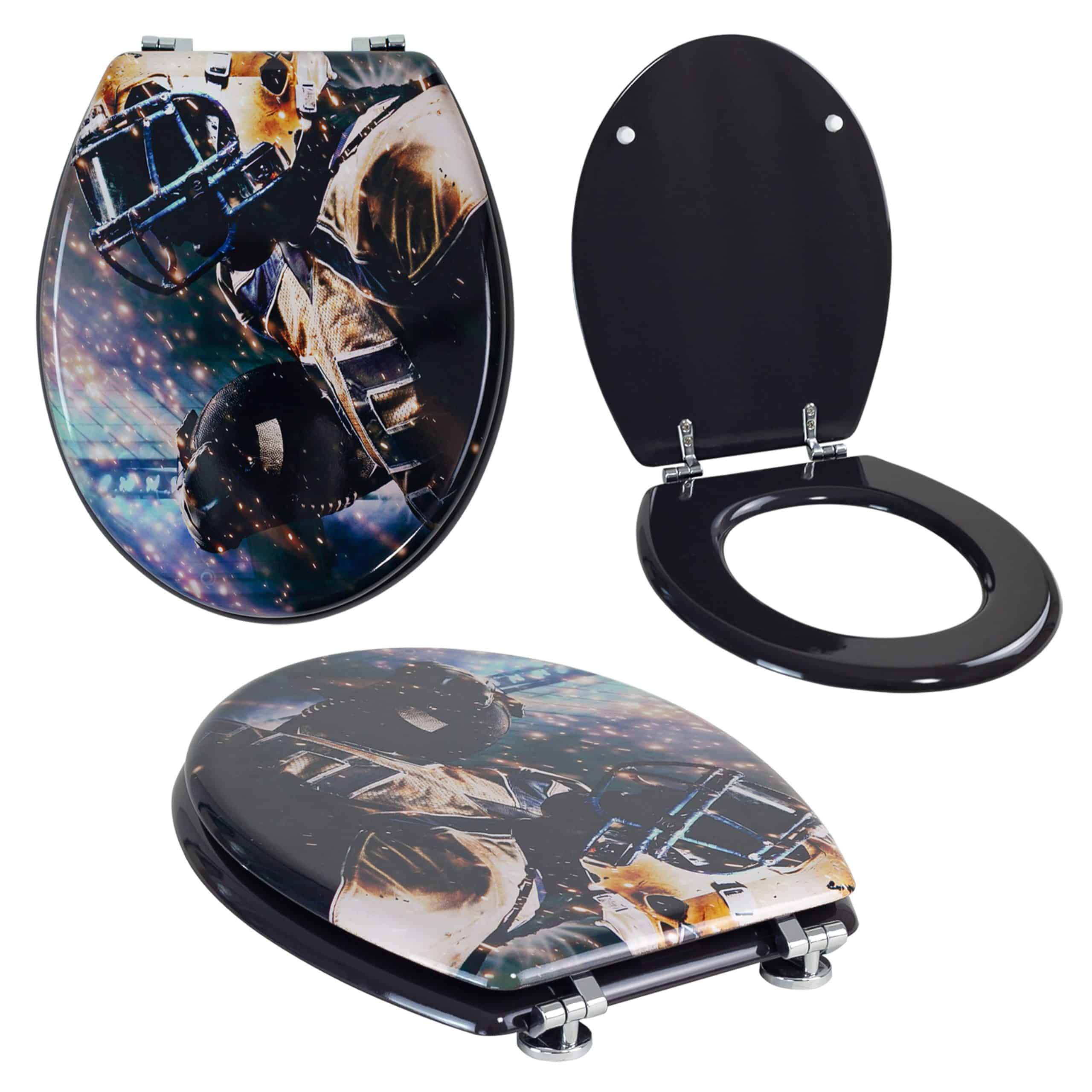 Grafner® WC-Sitz aus MDF Olives Players mit Absenkautoamtk